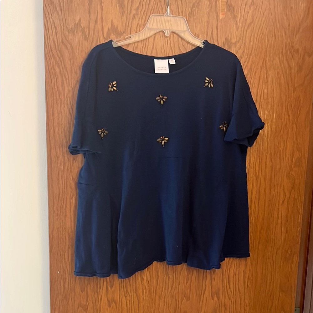 Universal Thread Blue Boxy Embellished T-Shirt
